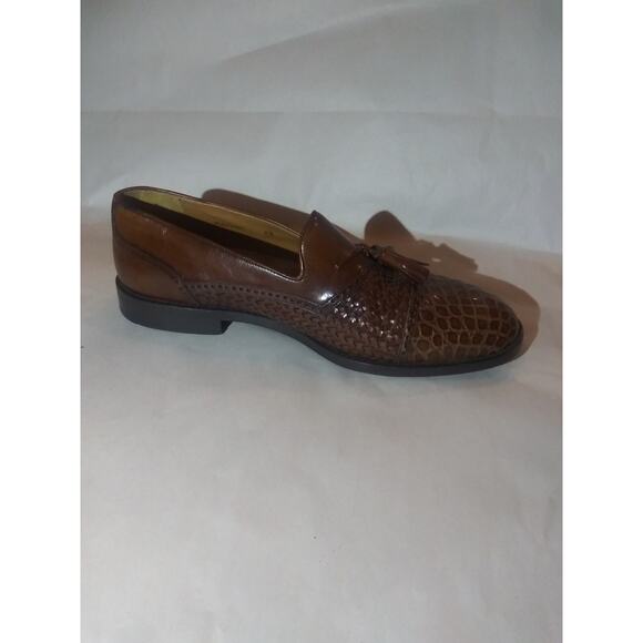 MEZLAN Carmel Tassel Loafers Dress Shoes Sz. 9.5 M Crocodile Woven Spain main image 4